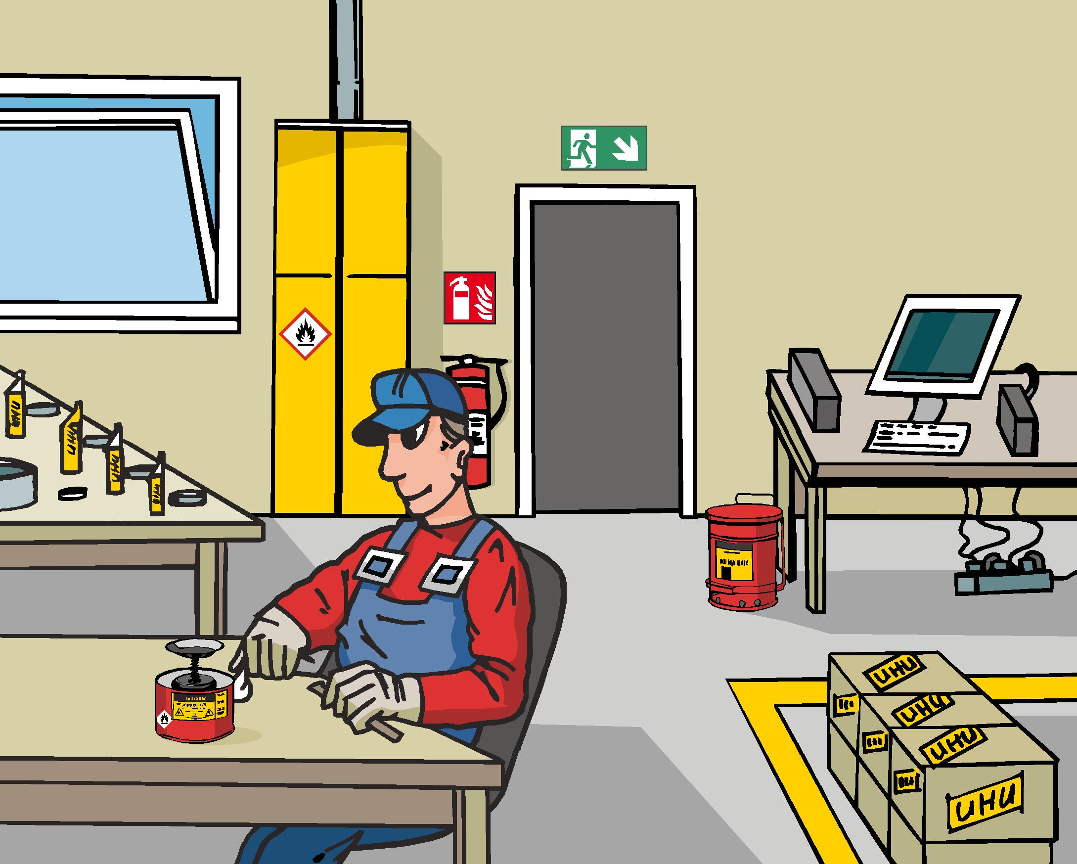 Suchbild: Figur Nils im Arbeitsbereich Montage